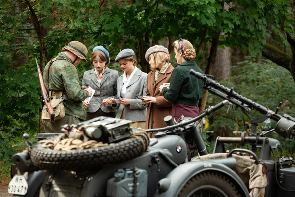 Hel Pommeren Polen Augustus 2021 Historische Reconstructie Tweede Wereldoorlog Frankrijk — Stockfoto