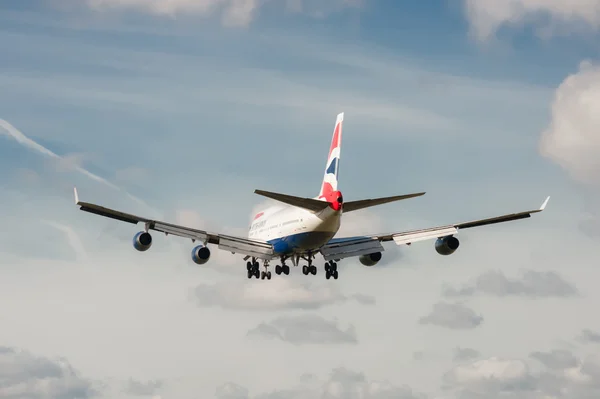 Britské dýchací cesty boeing 747 — Stock fotografie