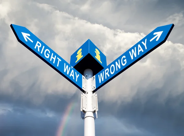 Wrong Way and Right Way — Stock Photo, Image