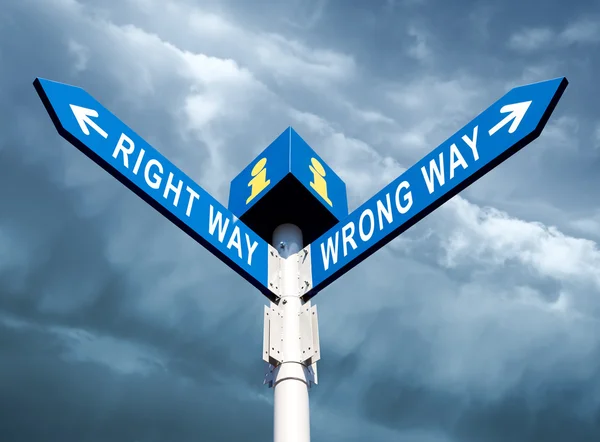 Wrong Way and Right Way — Stock Photo, Image