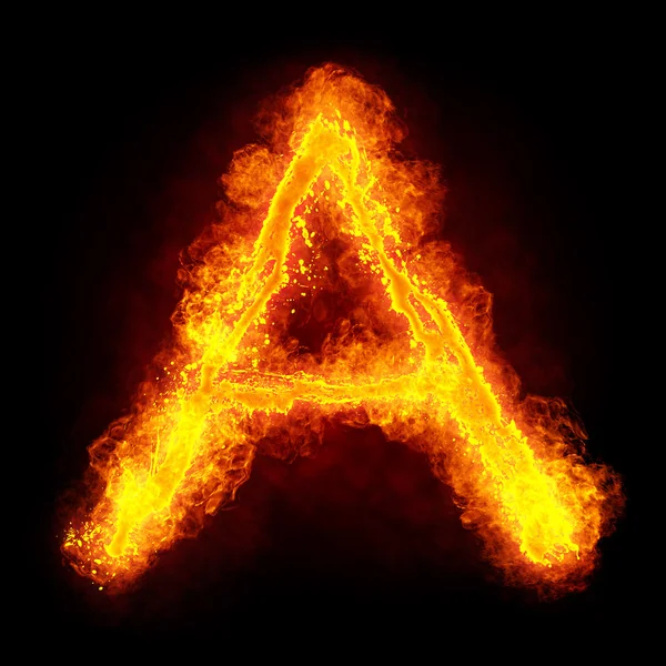 Вогняний шрифту — стокове фото
