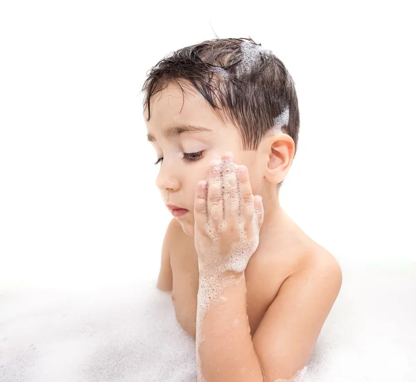 Boy in the bathroom — Stock Photo, Image