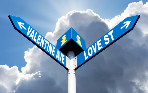 Valentine ave and love st — Stock Photo, Image