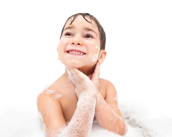 Boy in the bathroom — Stock Photo, Image