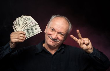 old man with dollar bills