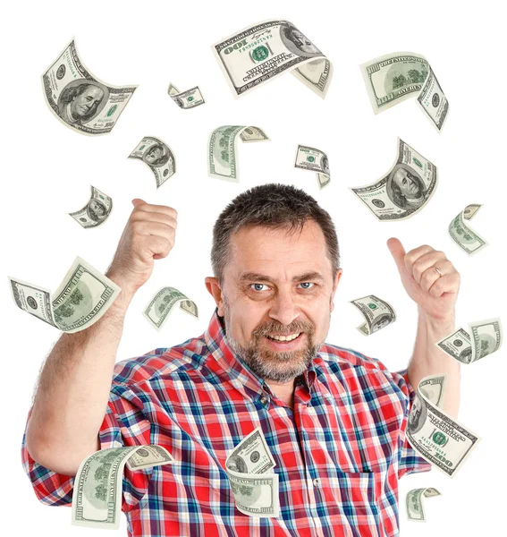 100 dollar bills rain — Stock Photo, Image