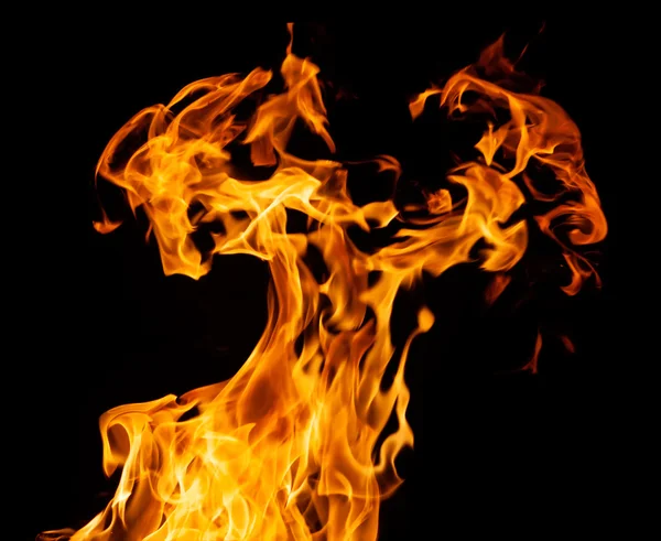 Fire flames on black — Stock Photo, Image