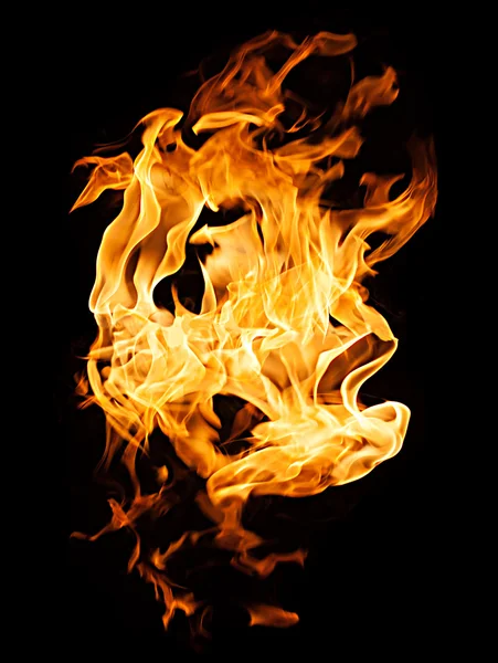 Fire flames on black — Stock Photo, Image