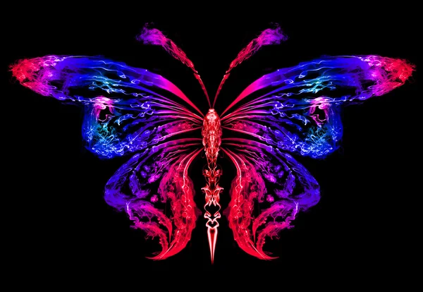 Flor de fumo silhueta borboleta — Fotografia de Stock