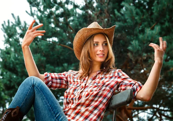 Sexig cowgirl. — Stockfoto