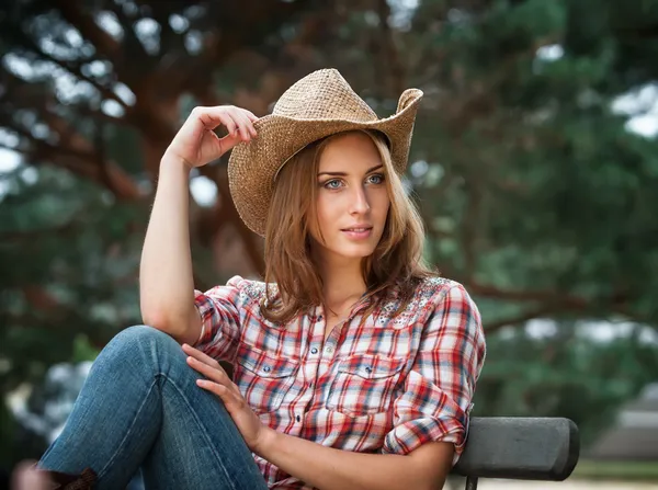 Sexy cowgirl. — Stock Photo, Image