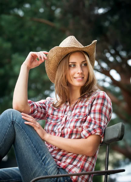 Sexy cowgirl. — Stock Photo, Image