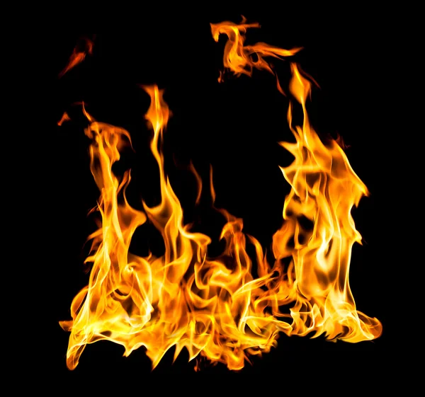 Fire flames on black — Stock Photo, Image