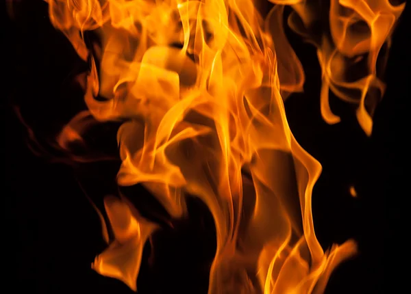 Fire flames on black — Stock Photo, Image