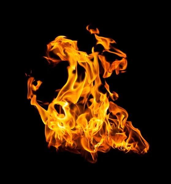 Fire flames on black — Stock Photo, Image