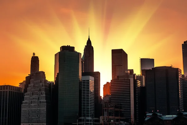 Sunset in New York City — Stock Photo, Image