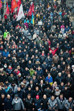Kiev, Ukrayna - 22 Kasım: insanlar maidan nezalezhno protesto