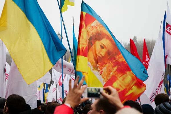 KIEV, UKRAINE - NOVEMBER 22: People protest at Maidan Nezalezhno