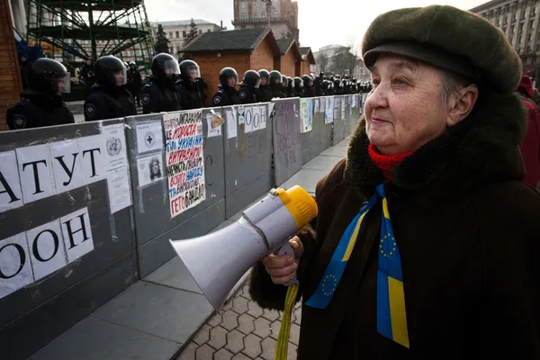 Mass protest against the refusal of the Government of Ukraine on — Stock Photo, Image
