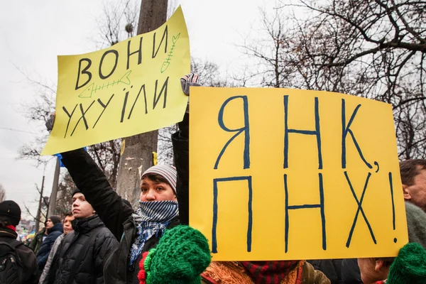 KIEV, UCRANIA - 1 DE DICIEMBRE: Protesta a favor de Europa en Kiev —  Fotos de Stock