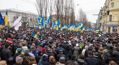 Kiev, Ukrayna - 1 Aralık: Pro-Avrupa protesto Kiev