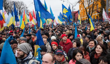 Kiev, Ukrayna - 1 Aralık: Pro-Avrupa protesto Kiev