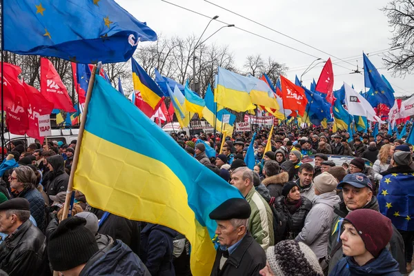 KIEV, UKRAINE - DECEMBER 1: Pro-Europe protest in Kiev — Stock Photo, Image