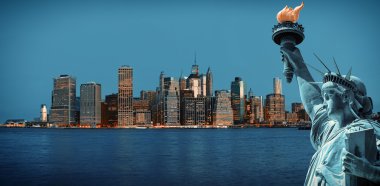 sabah new york şehir silüeti panorama
