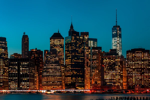 Manhattan at night — Stock Photo, Image