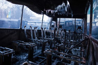 Kiev, Ukrayna - ö. 20 Ocak 2014: sabah sonra şiddet