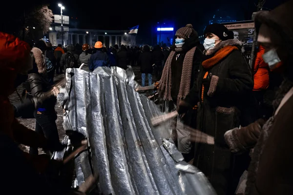 基辅，乌克兰-2014 年 1 月 20 日： 大规模反政府抗议活动 — 图库照片