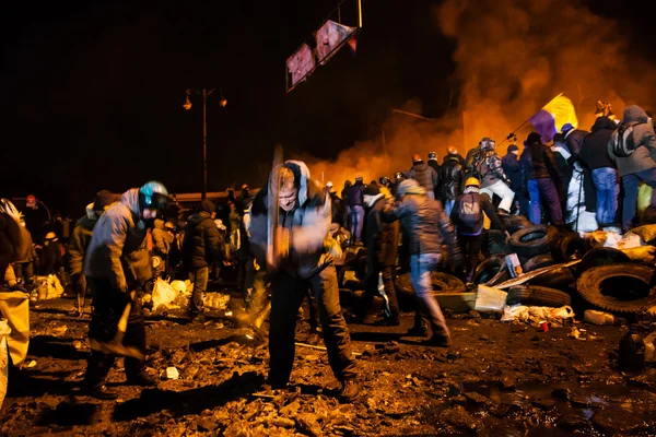 Kyjev, Ukrajina - 24 ledna 2014: masové protivládní protesty — Stock fotografie