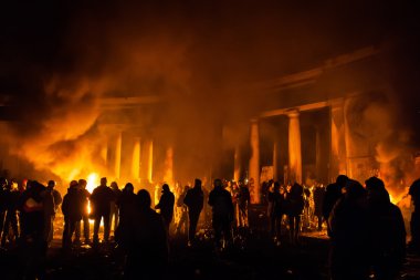 Kiev, Ukrayna - ö. 24 Ocak 2014: kitle hükümet karşıtı protesto