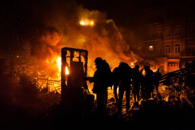 Kiev, Ukrayna - ö. 24 Ocak 2014: kitle hükümet karşıtı protesto