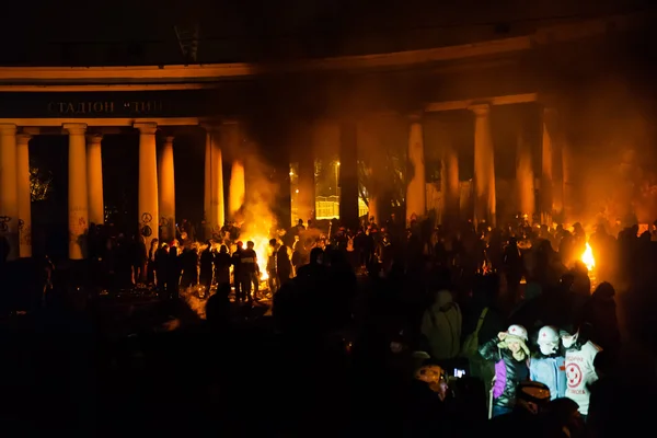 Kyjev, Ukrajina - 24 ledna 2014: masové protivládní protesty — Stock fotografie