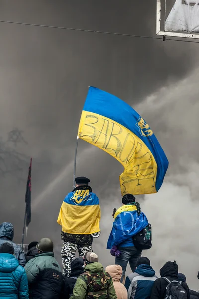 KIEV, UCRÂNIA - 25 de janeiro de 2014: Protestos contra o governo em massa — Fotografia de Stock