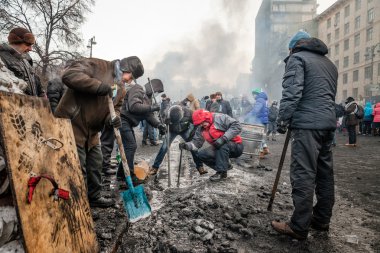 Kiev, Ukrayna - ö. 25 Ocak 2014: kitle hükümet karşıtı protesto