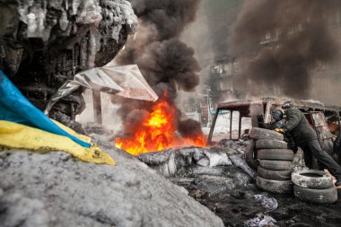 Kiev, Ukrayna - ö. 25 Ocak 2014: kitle hükümet karşıtı protesto