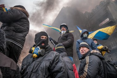 Kiev, Ukrayna - ö. 25 Ocak 2014: kitle hükümet karşıtı protesto