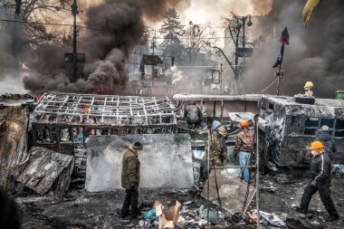 Kiev, Ukrayna - ö. 25 Ocak 2014: kitle hükümet karşıtı protesto