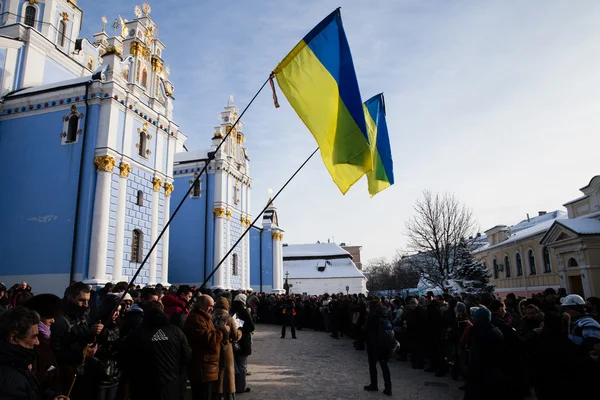 Реквием на активиста Евромайдана Михаила Жизневского — стоковое фото