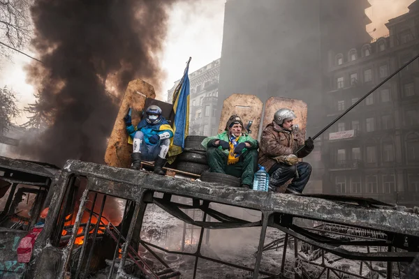 Kyjev, Ukrajina - 25 ledna 2014: masové protivládní protesty — Stock fotografie