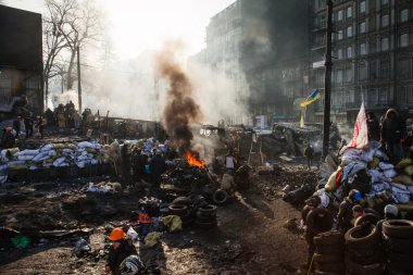 Kiev, Ukrayna - ö. 26 Ocak 2014: kitle hükümet karşıtı protesto