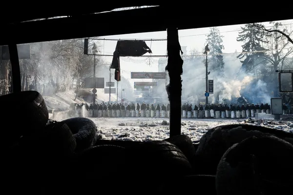 KIEV, UCRÂNIA - 26 de janeiro de 2014: Protestos contra o governo em massa — Fotografia de Stock