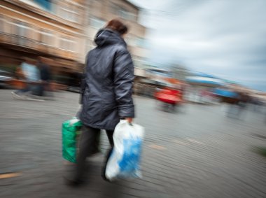 kadın ceket plastik torbalar alışveriş