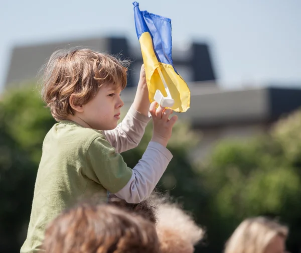 Ужгород Украина Мая Антипутинская Демонстрация Поддержку Единства Украины Прекращения Российской — стоковое фото