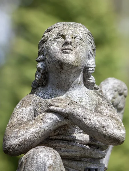 Staty på grav i den gamla kyrkogården — Stockfoto