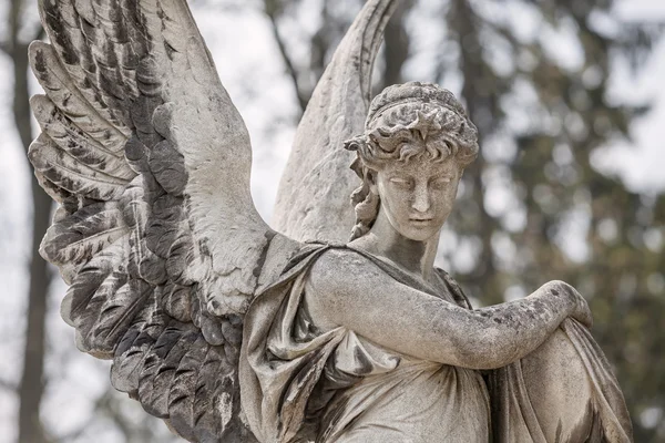 Estátua na sepultura no antigo cemitério — Fotografia de Stock