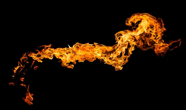 Fire flames on black — Stock Photo, Image