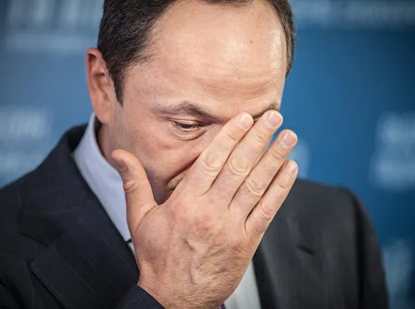 Sergey Tigipko at a press conference devoted to the presidential — Stock Photo, Image